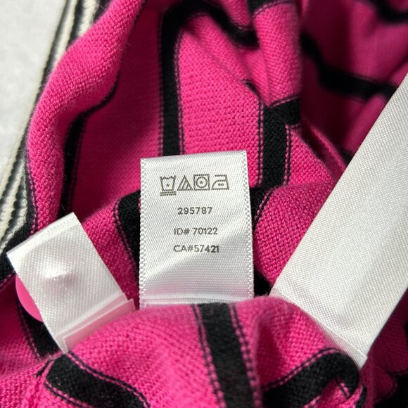 Ann Taylor Loft Cardigan Sweater Women M Stripe 3/4 Sleeve Button Up Pink Orange - Picture 12 of 12